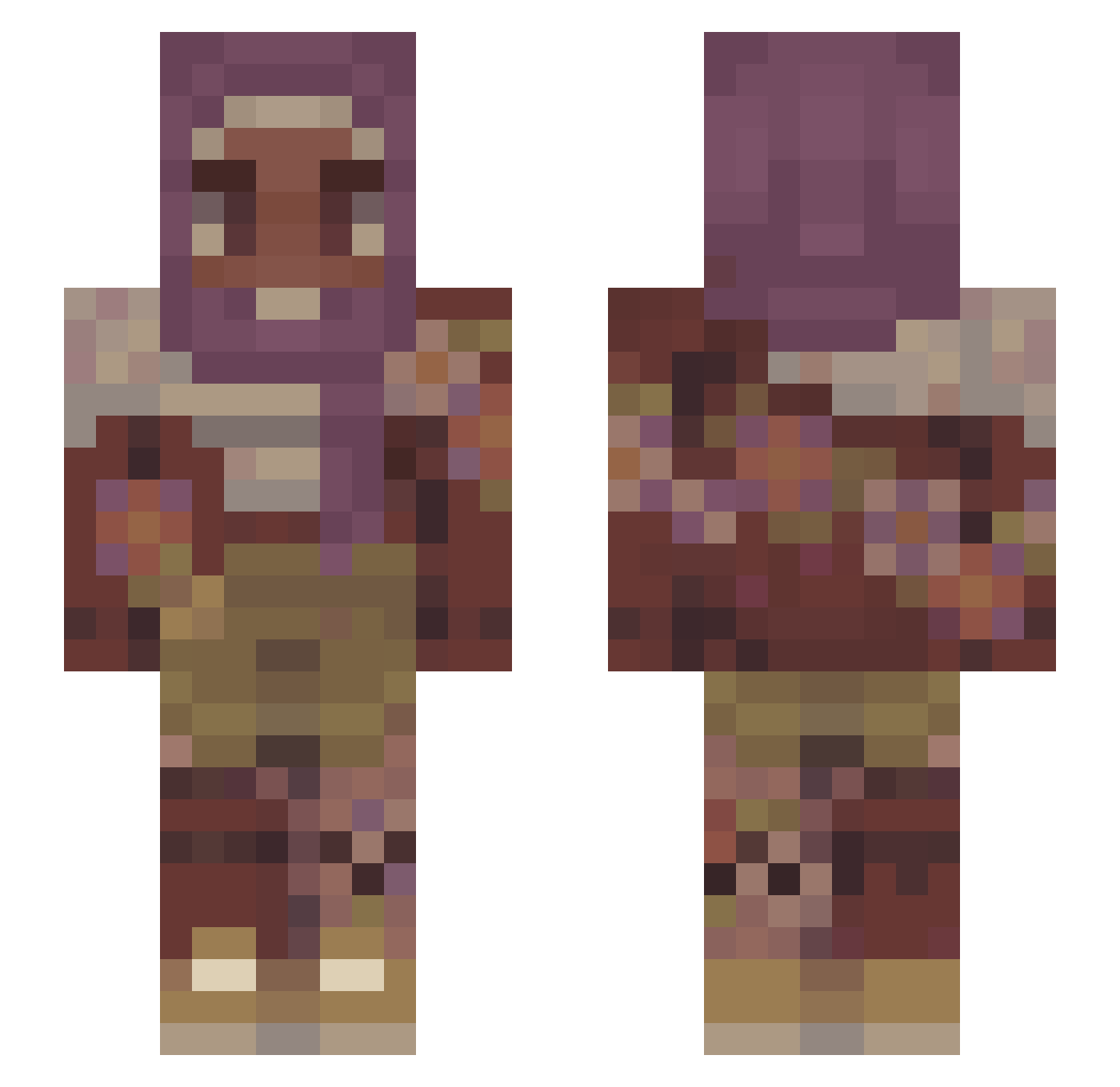 Kinder_Voilee Minecraft skin, front and back view