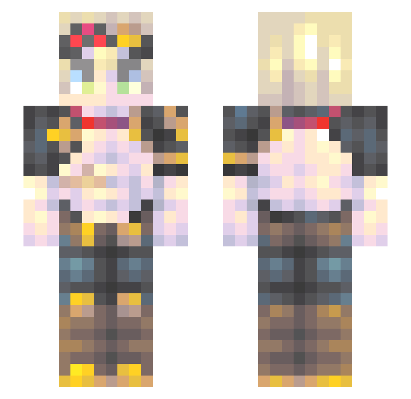 Con_n Minecraft skin, front and back view