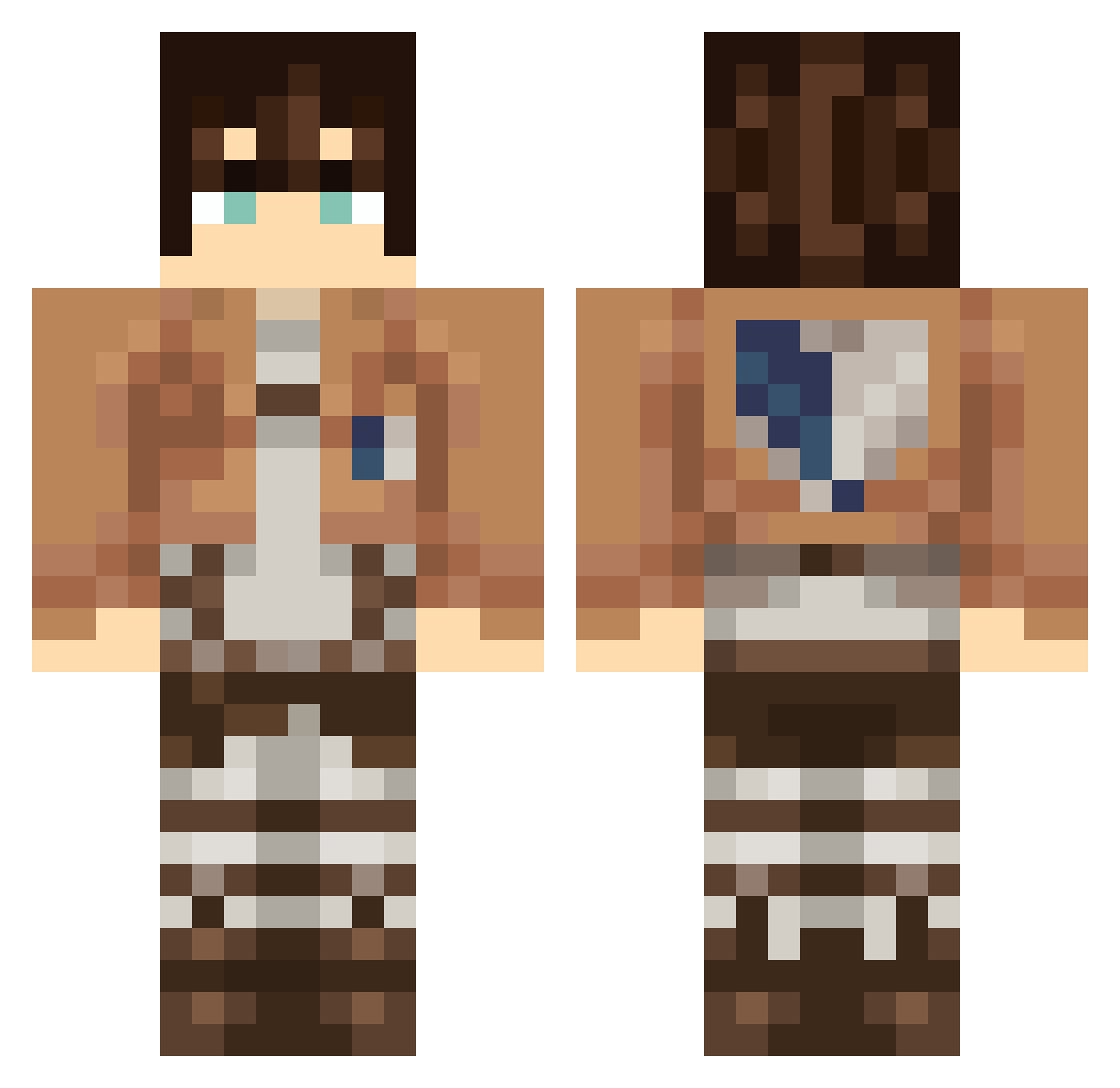 ShuKanomi Minecraft skin, front and back view