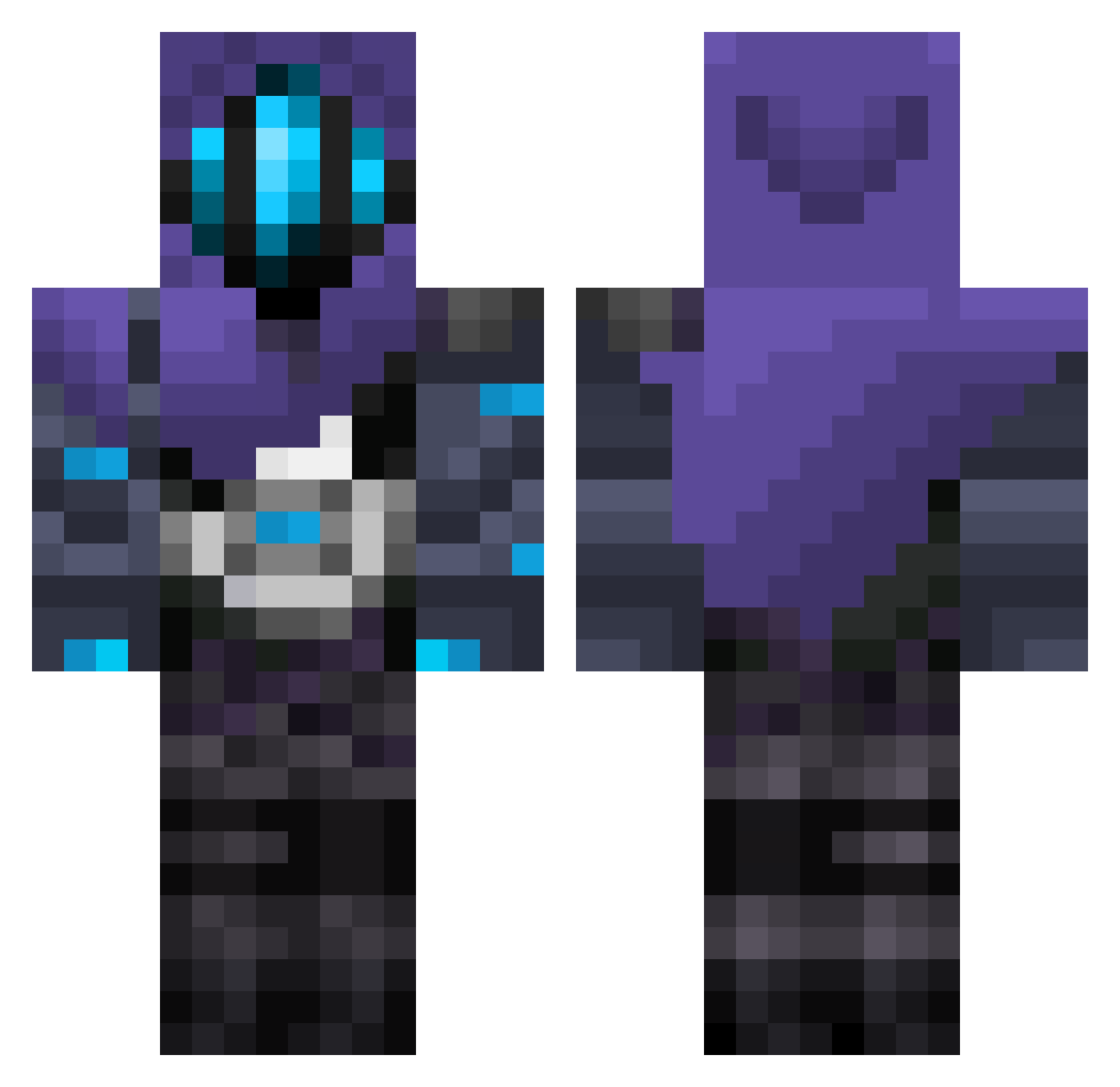ASK_GamePower Minecraft skin, front and back view