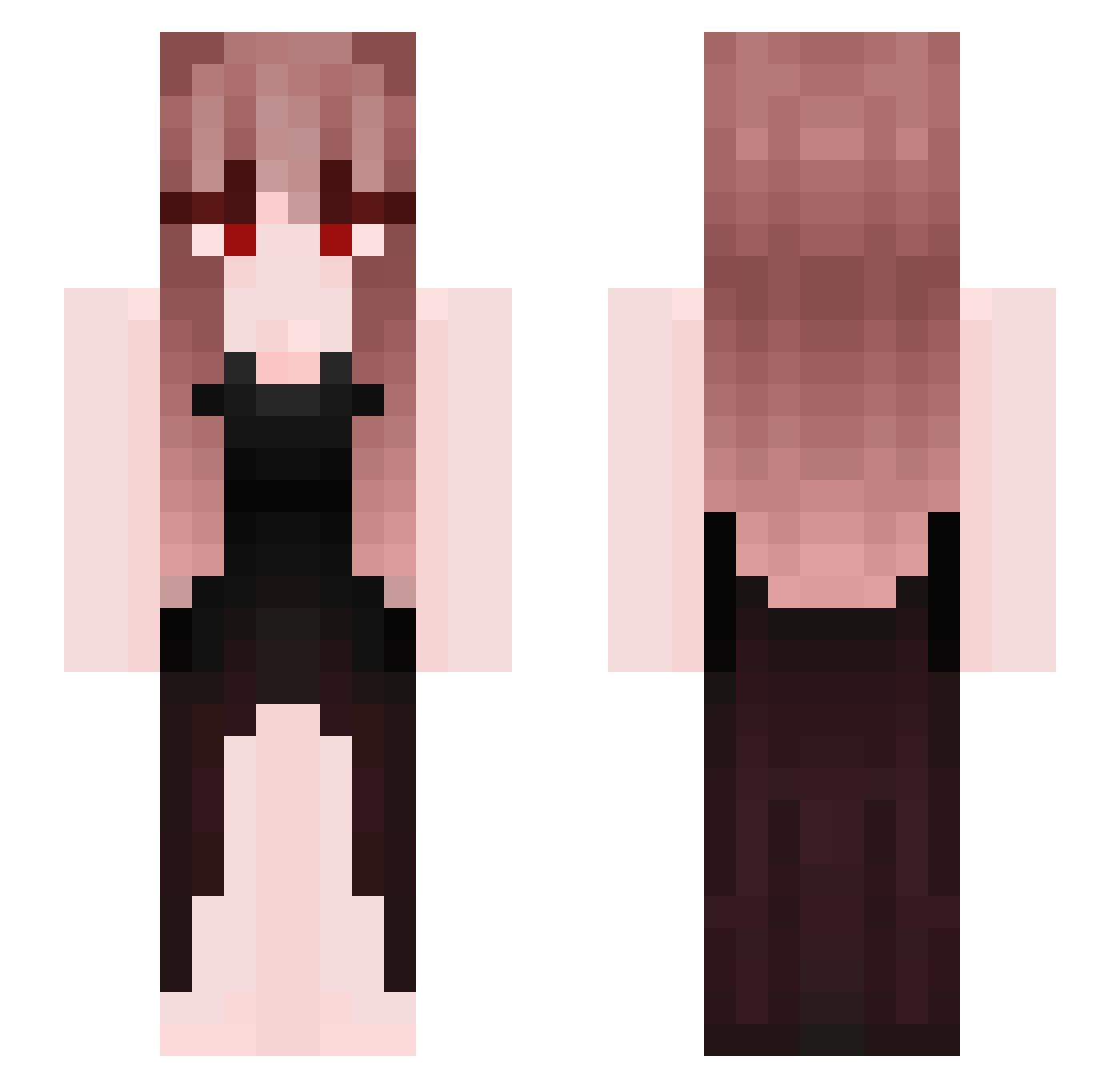 SnakeTooLong Minecraft skin, front and back view
