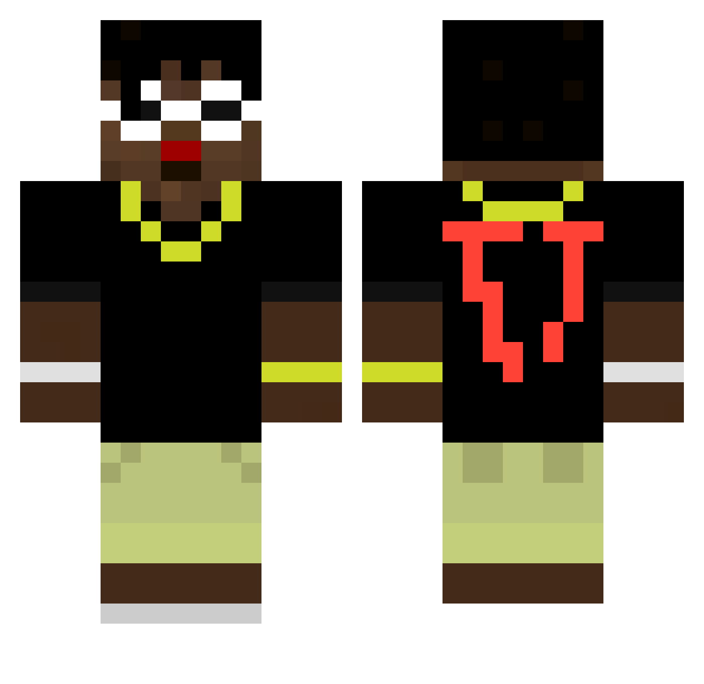 GabSabbath Minecraft skin, front and back view