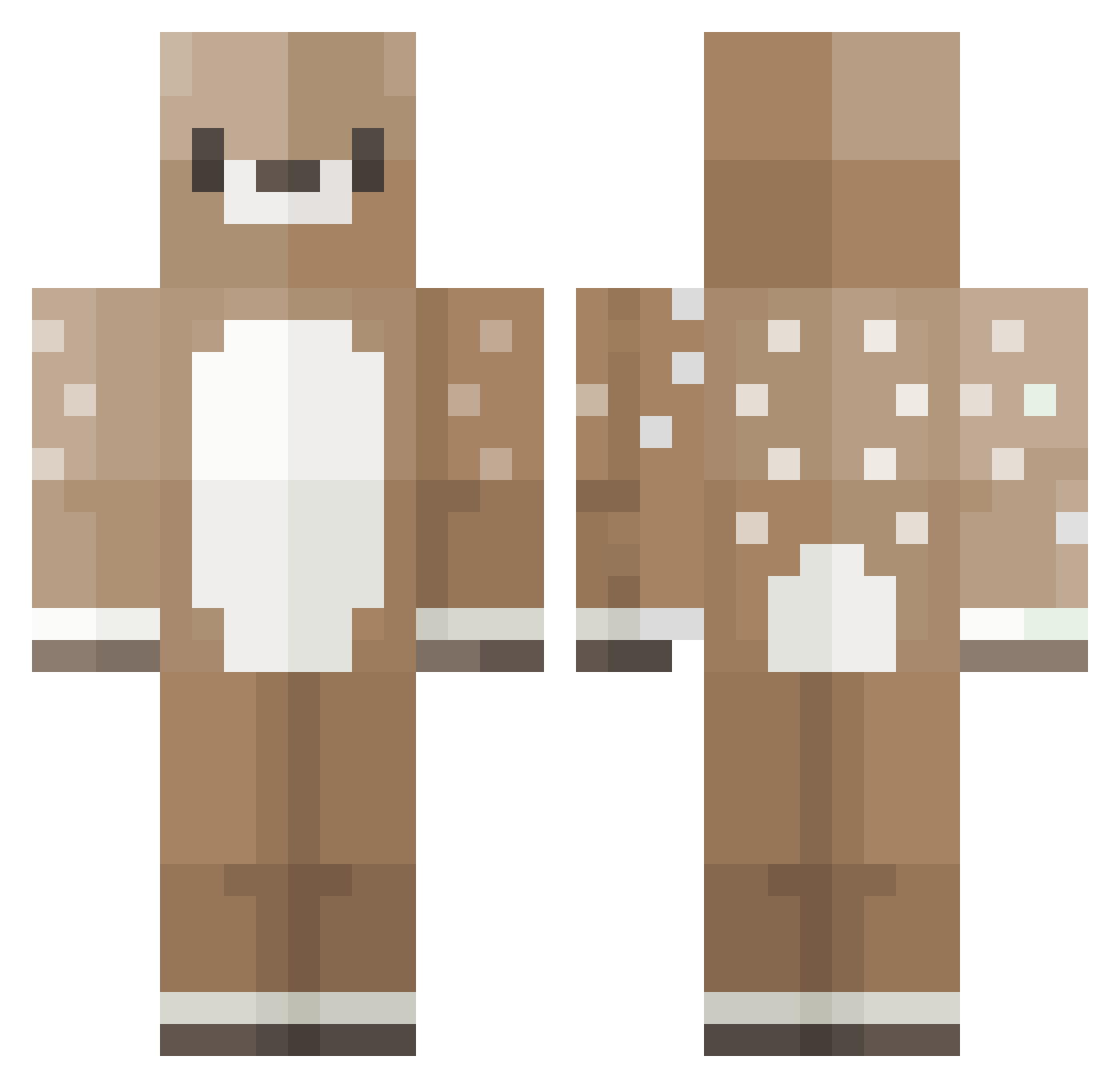 Niptey Minecraft skin, front and back view