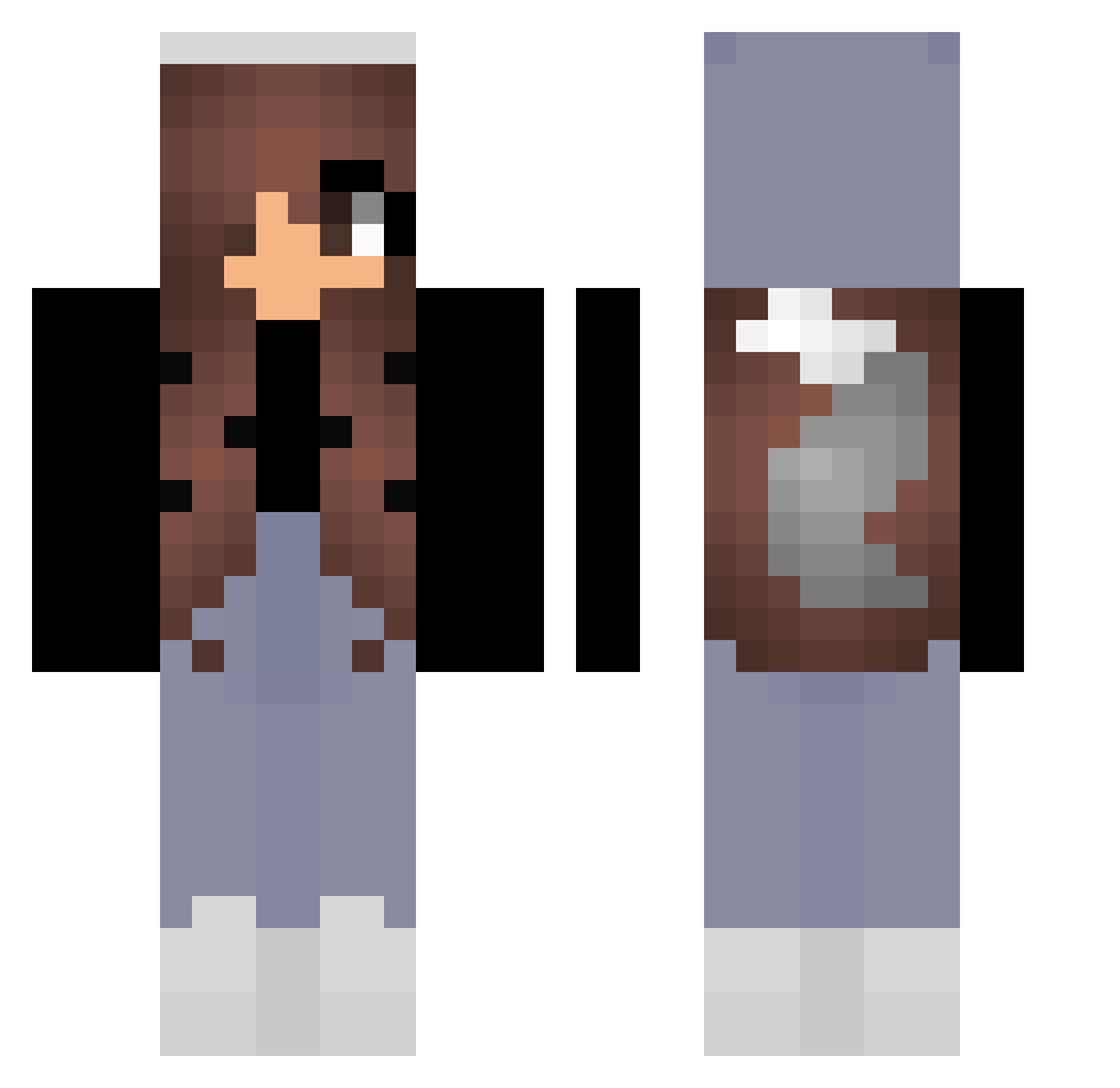 JamJam33 Minecraft skin, front and back view