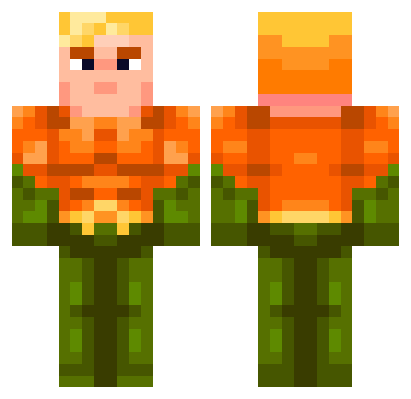 Ygooo Minecraft skin, front and back view