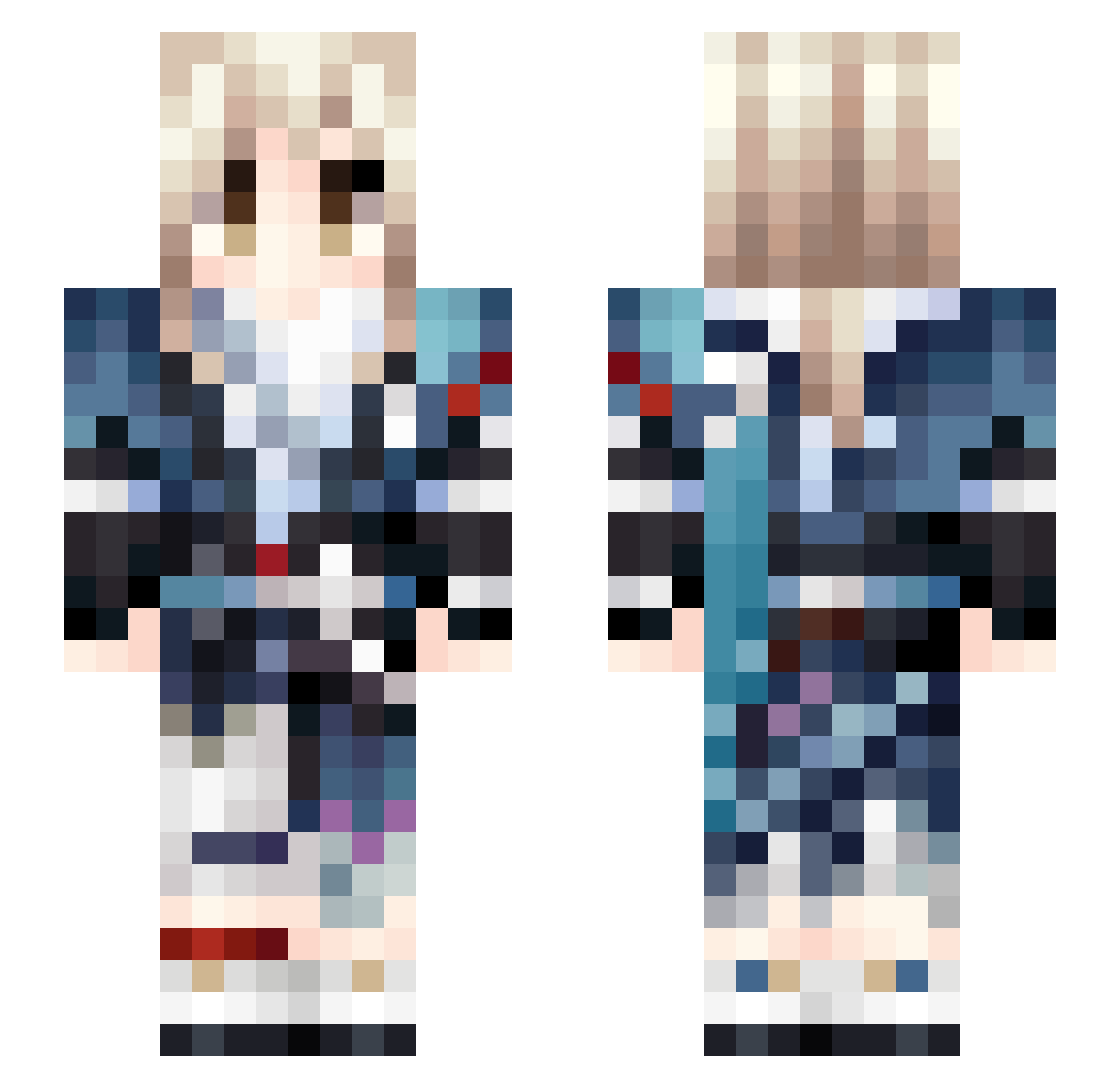 F16V_Viper Minecraft skin, front and back view