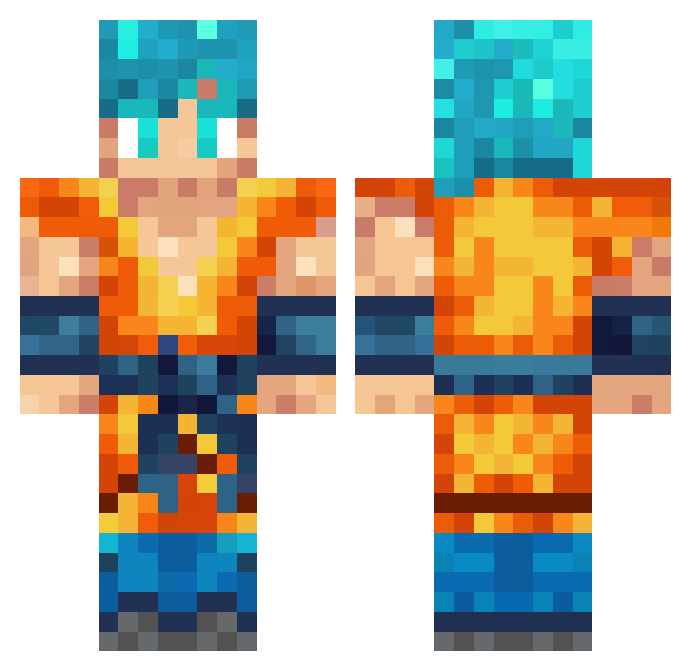 Sloany495 Minecraft skin, front and back view