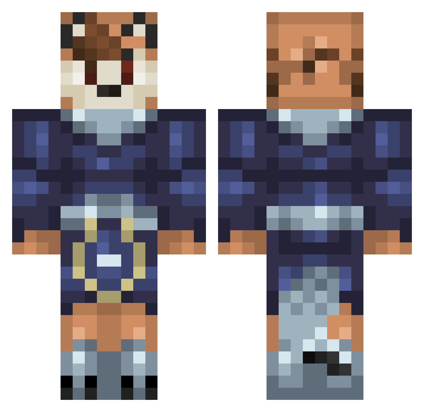 Powder_12 Minecraft skin, front and back view