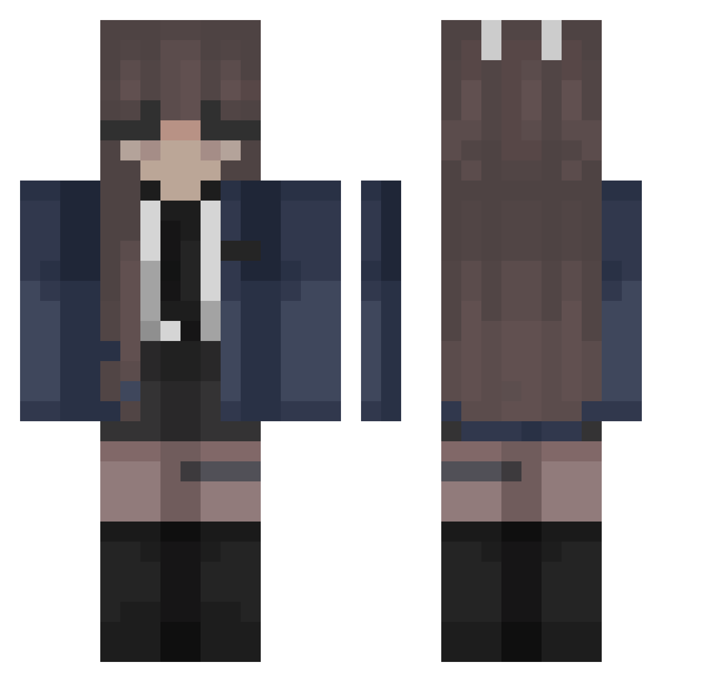 NahLuh Minecraft skin, front and back view