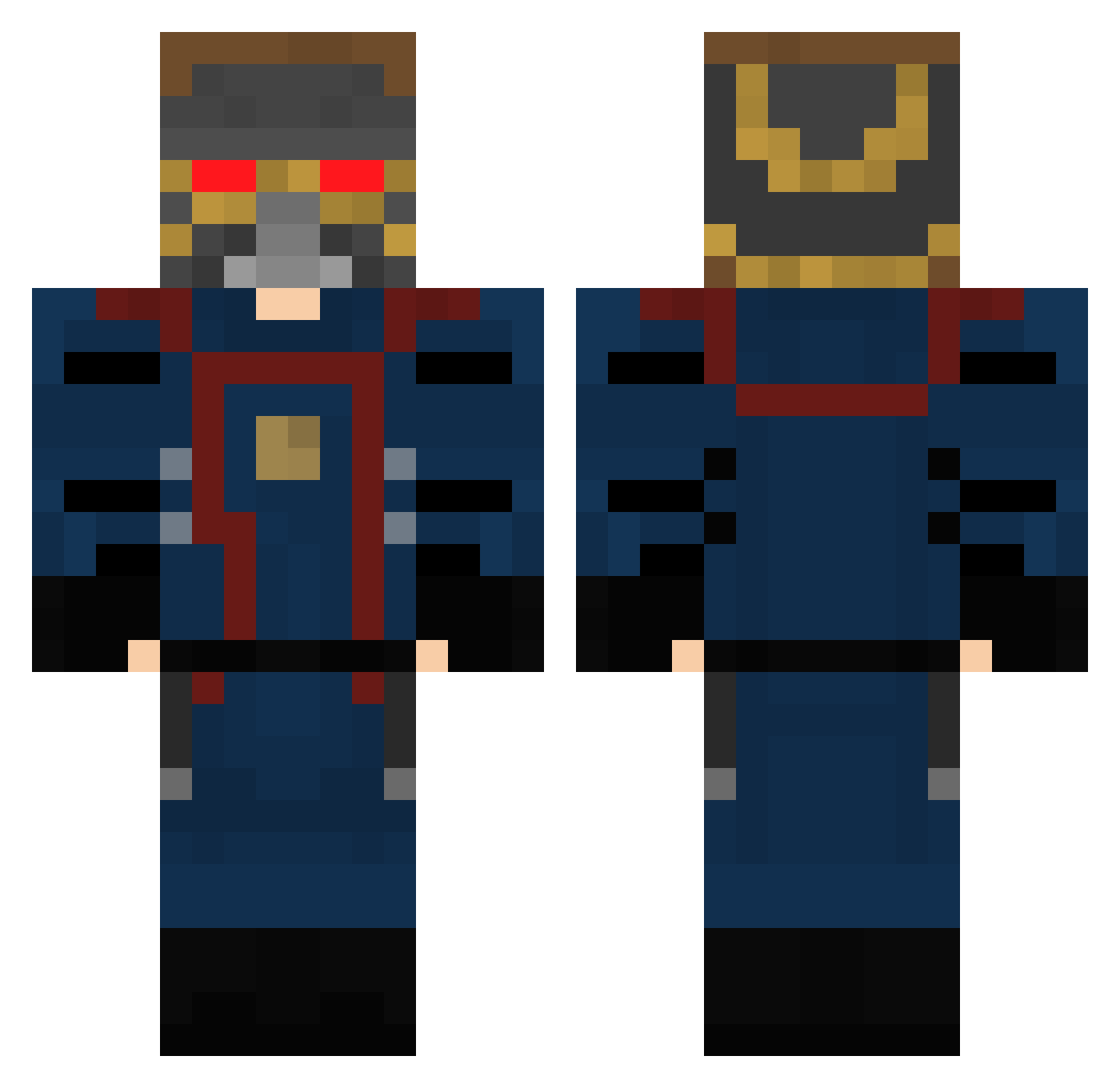 Star_____Lord Minecraft skin, front and back view