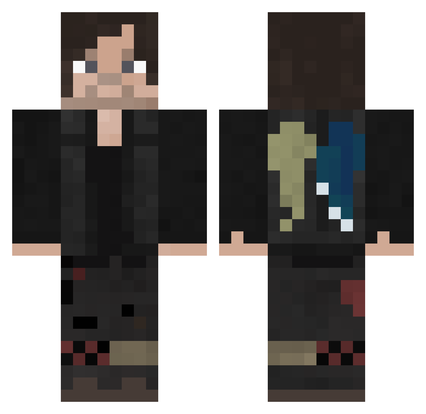 CarlLP Minecraft skin, front and back view