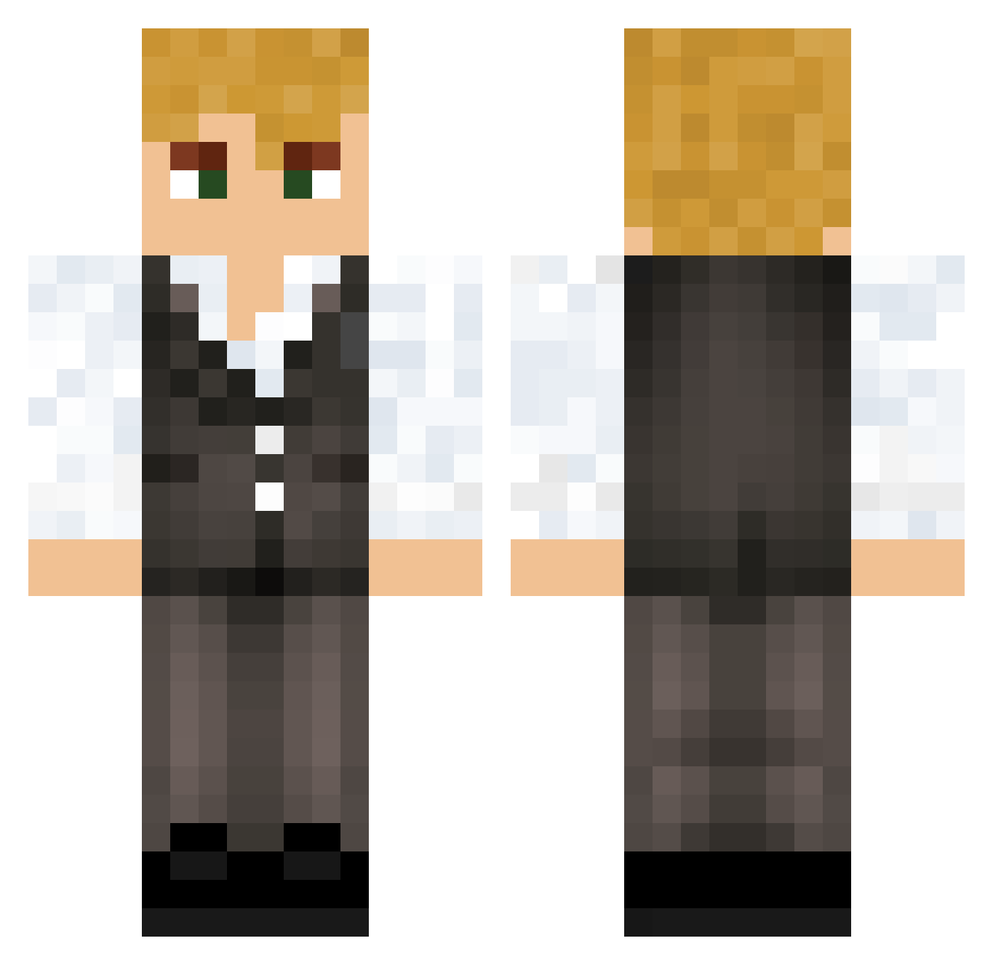 yusfuwu Minecraft skin, front and back view