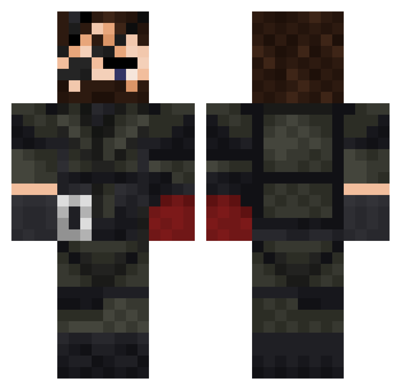 flappywolf Minecraft skin, front and back view