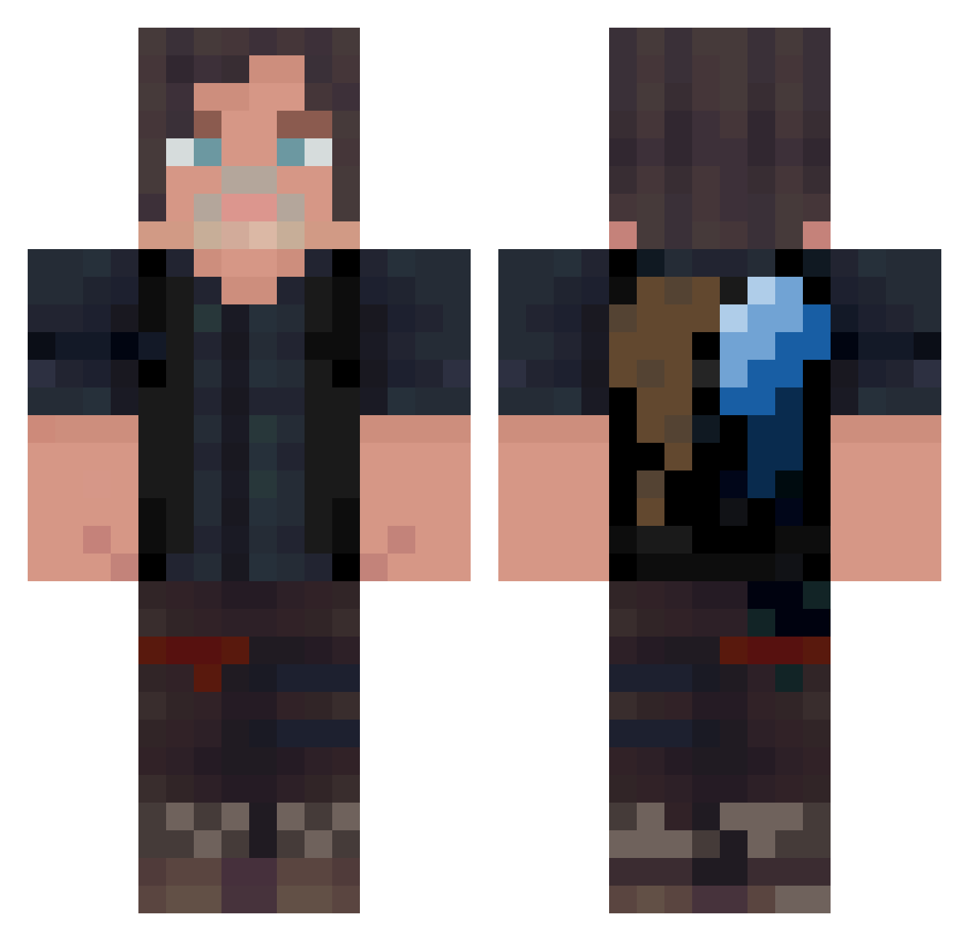 Rainerius Minecraft skin, front and back view