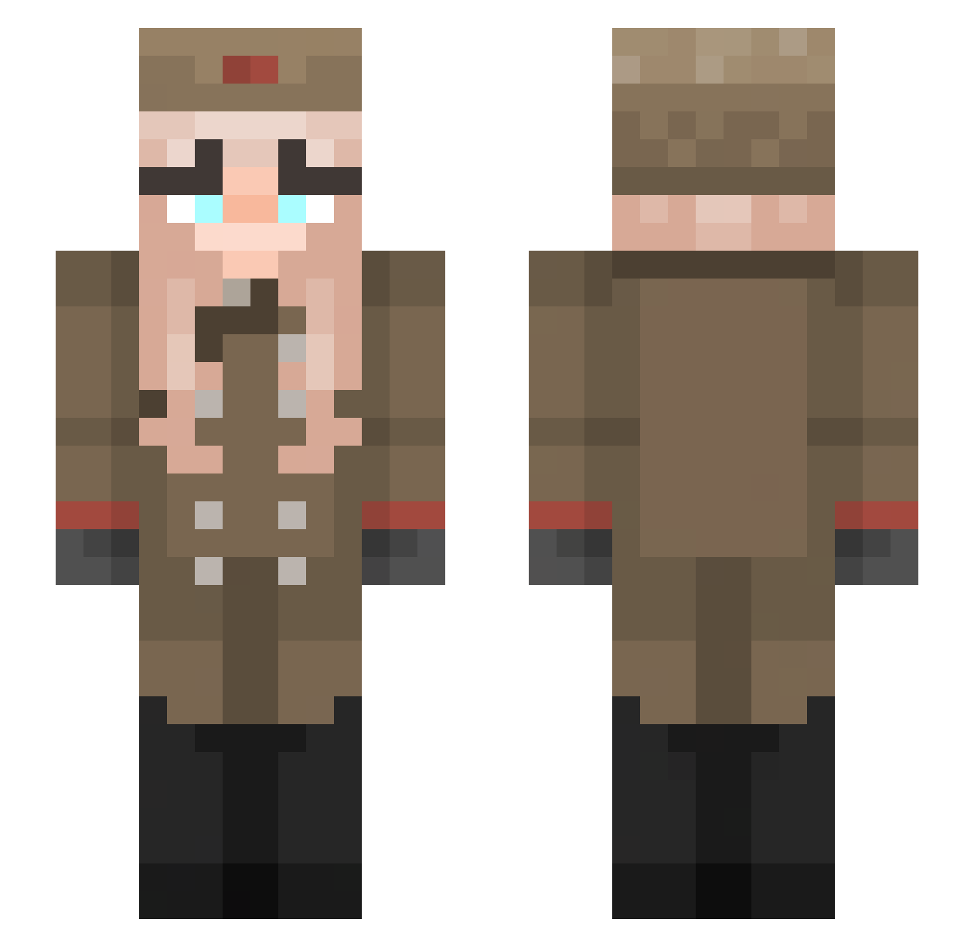 Zomlord1 Minecraft skin, front and back view