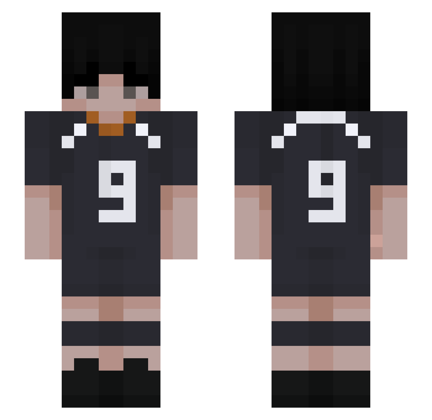 Tobio1222 Minecraft skin, front and back view