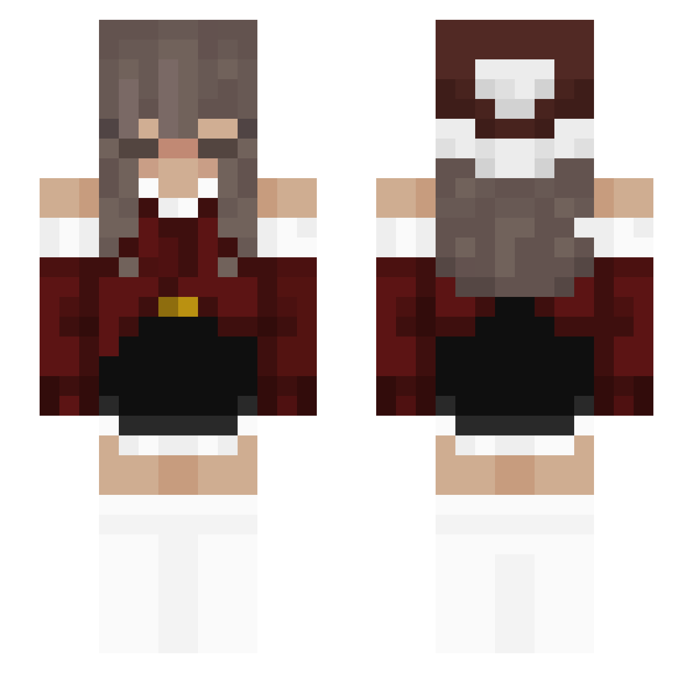 xLeniz Minecraft skin, front and back view