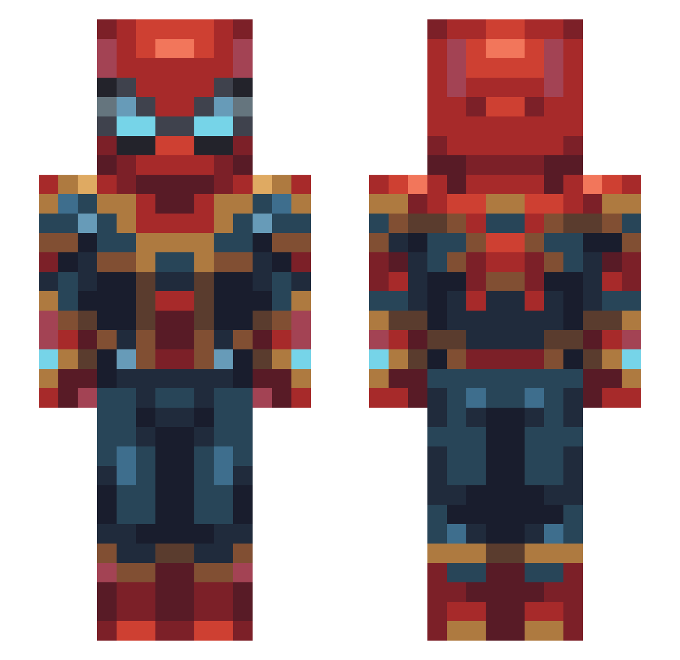 prankstergangst Minecraft skin, front and back view