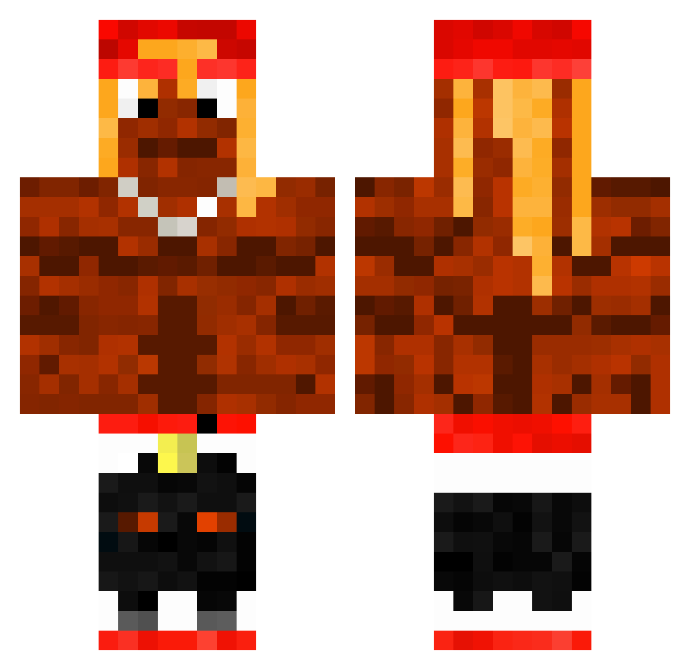 Bifida Minecraft skin, front and back view