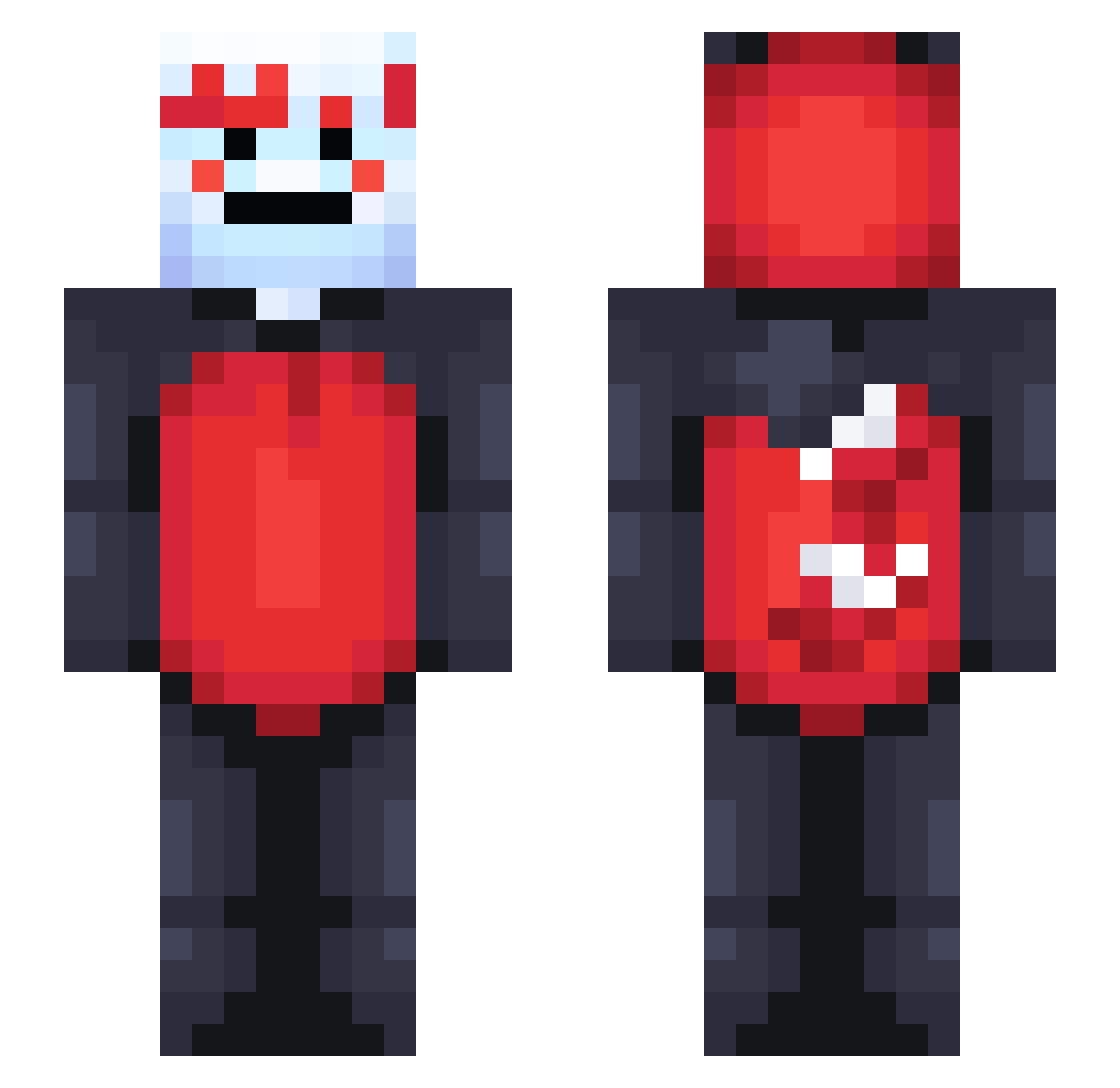 Jovismt Minecraft skin, front and back view