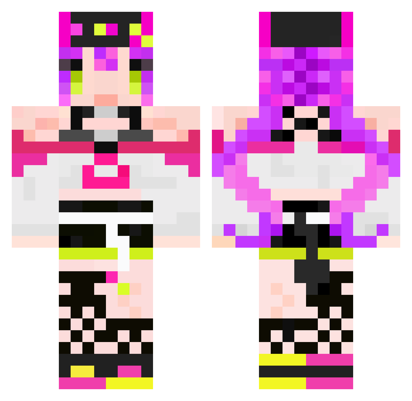 FuutaLoli Minecraft skin, front and back view