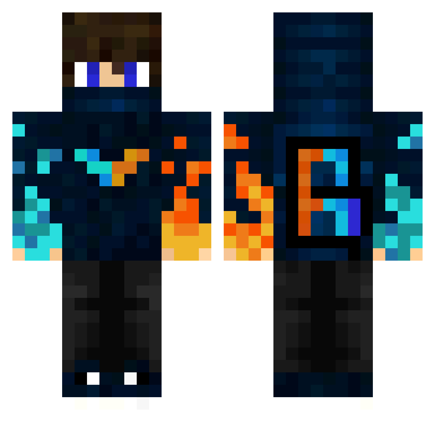 iRaubKitte Minecraft skin, front and back view