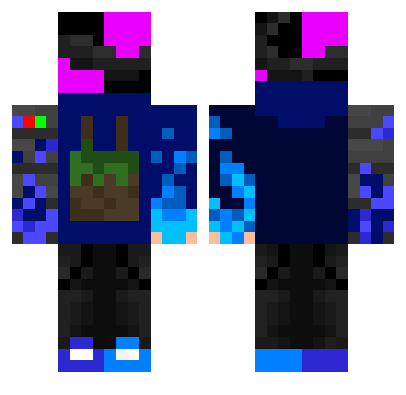 Blue_Pixel815 Minecraft skin, front and back view