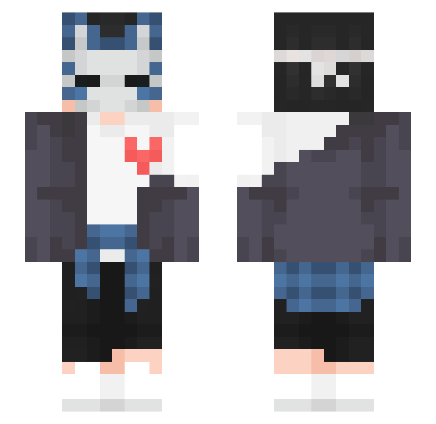 Archangrall Minecraft skin, front and back view