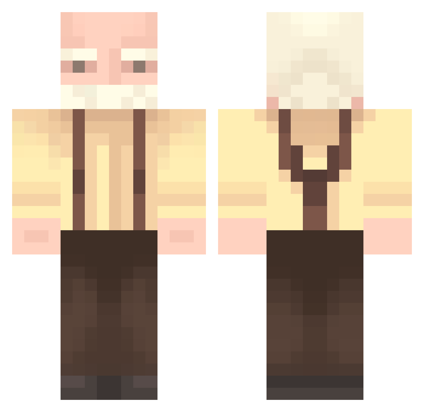 Shl0 Minecraft skin, front and back view