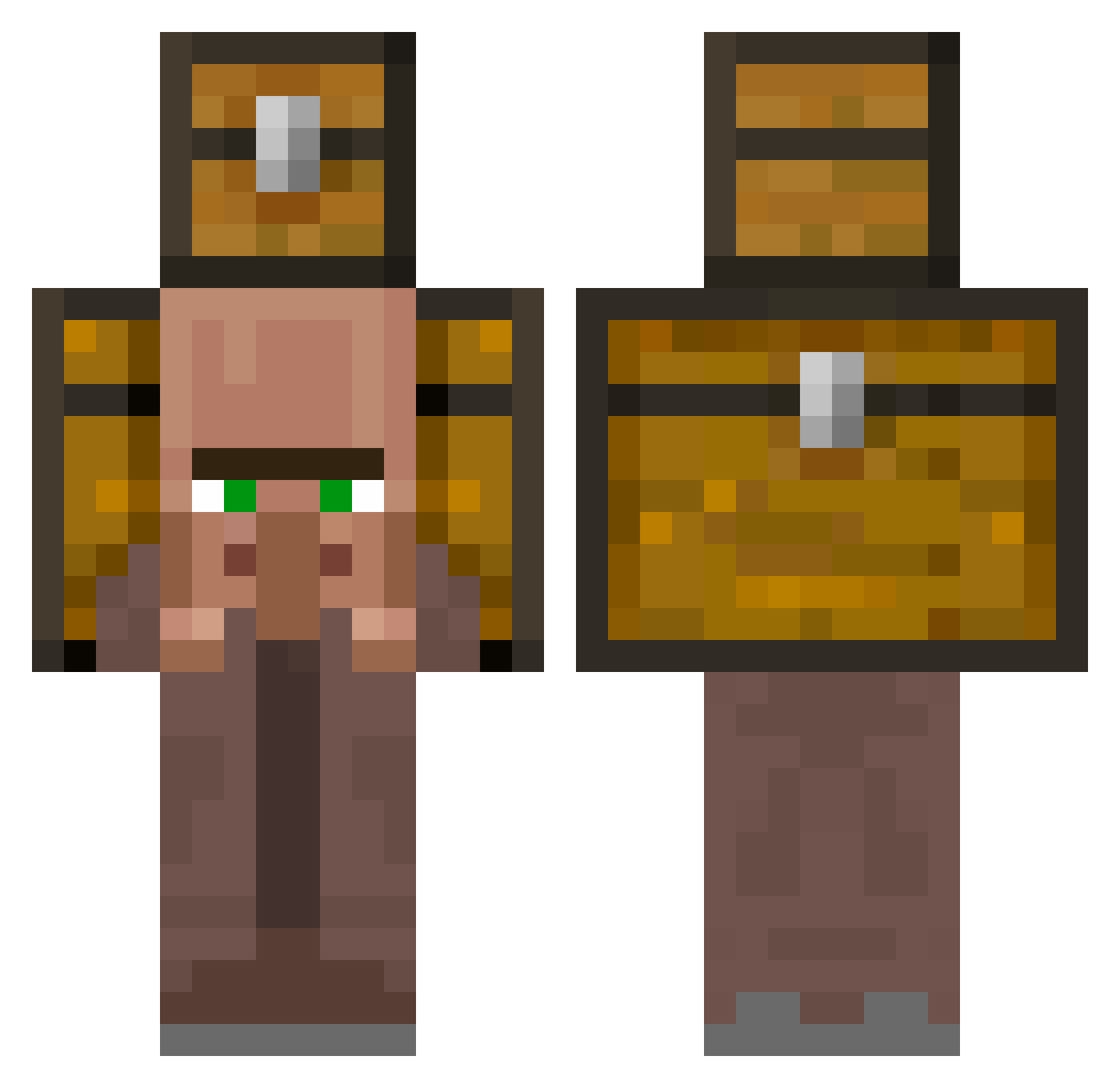 waffleswithguac Minecraft skin, front and back view