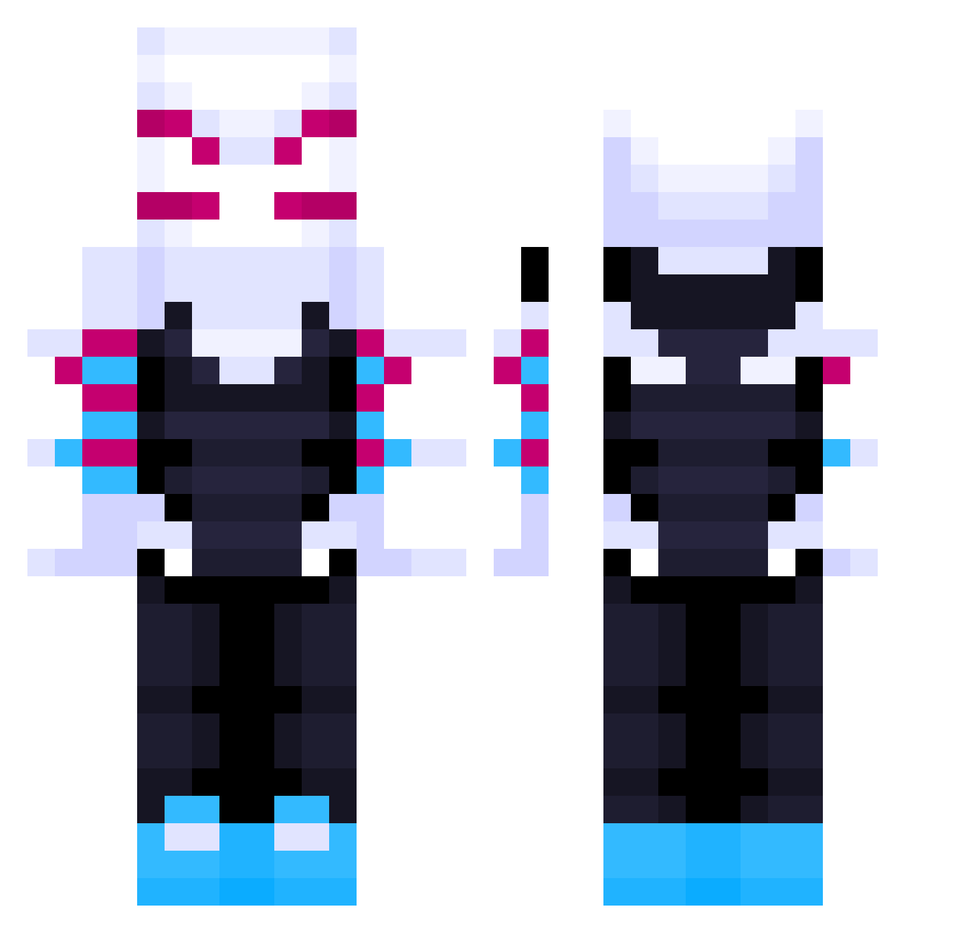 TempUsername Minecraft skin, front and back view