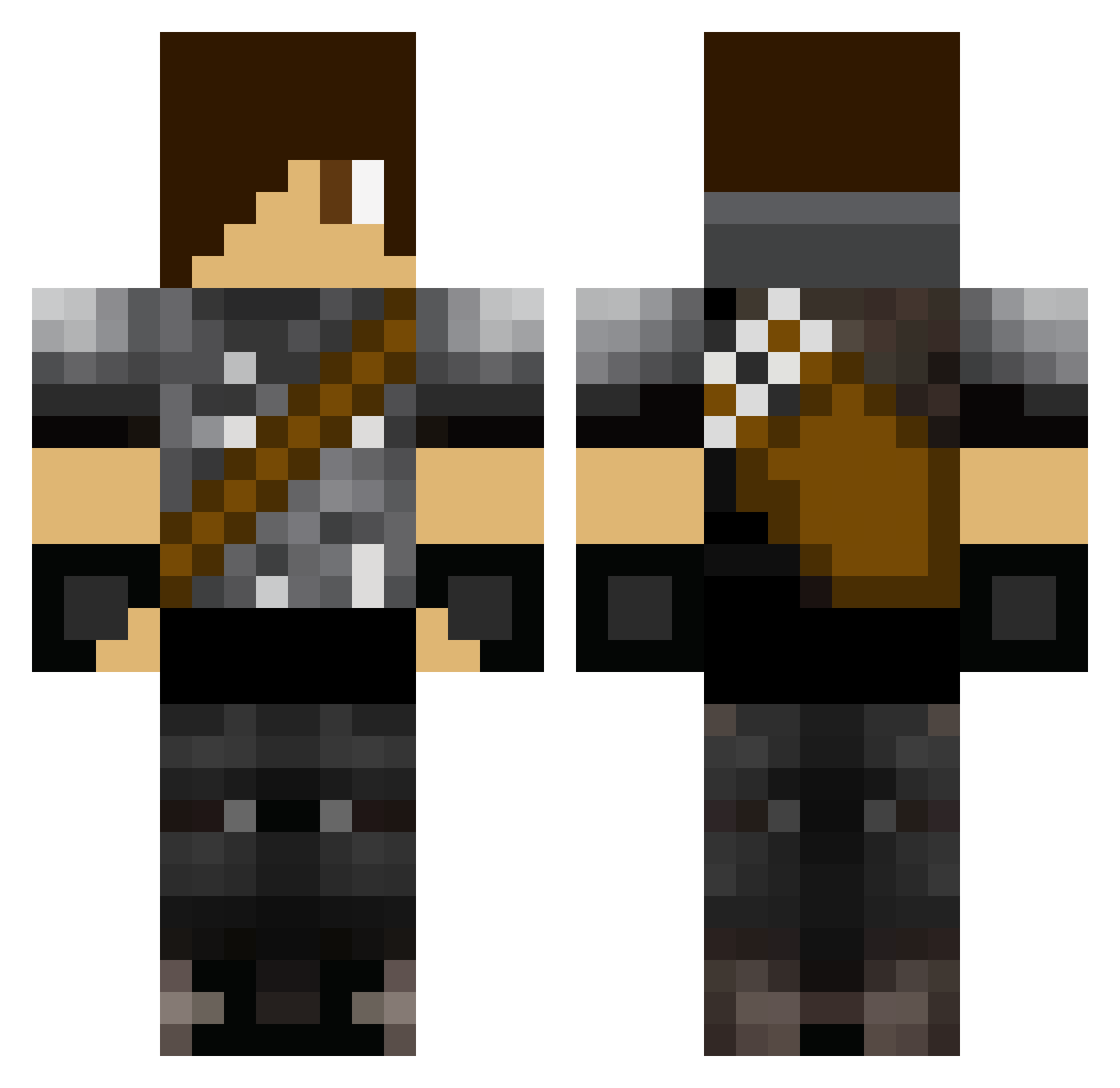 Pteric Minecraft skin, front and back view