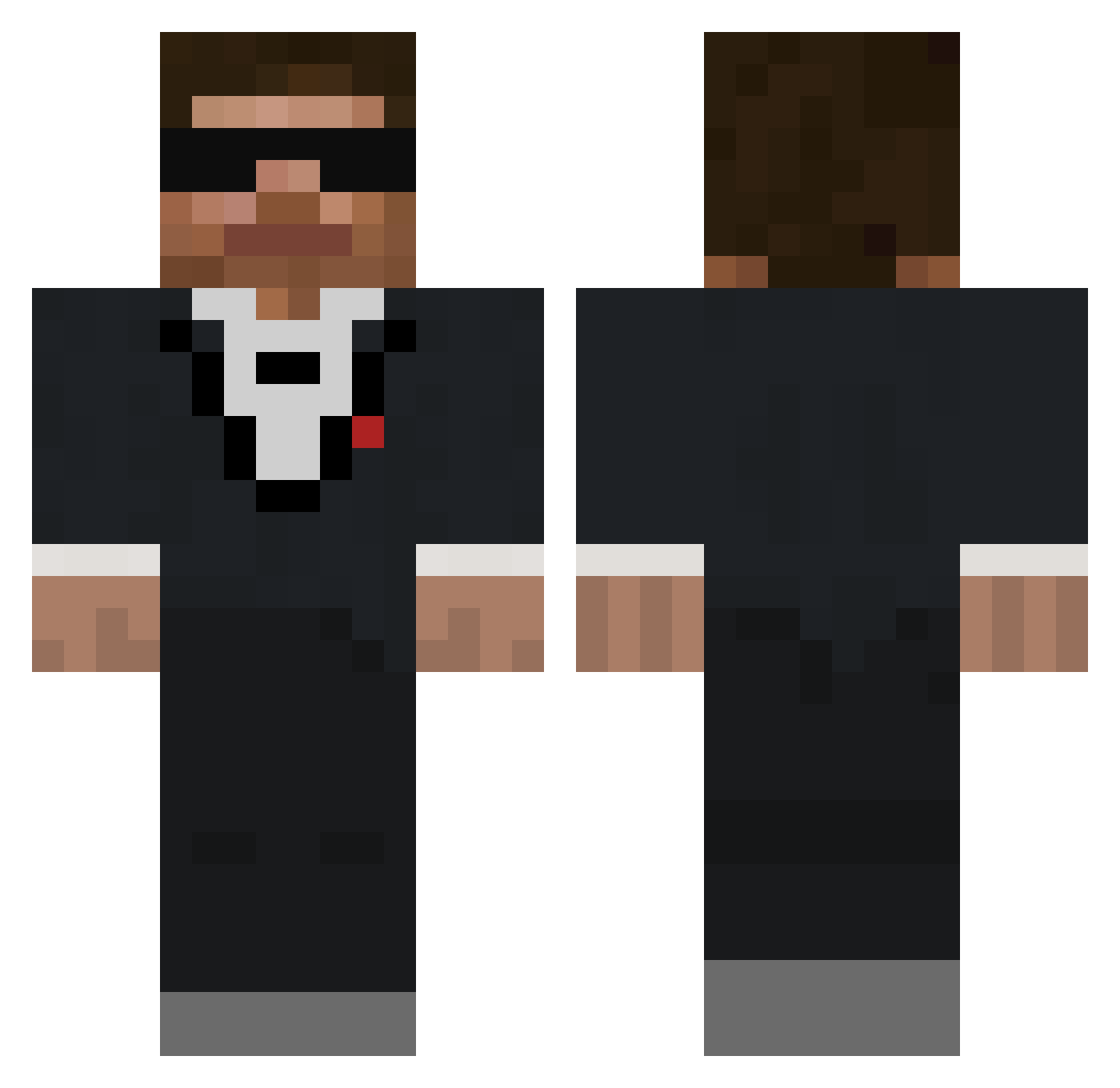 Jobe Minecraft skin, front and back view