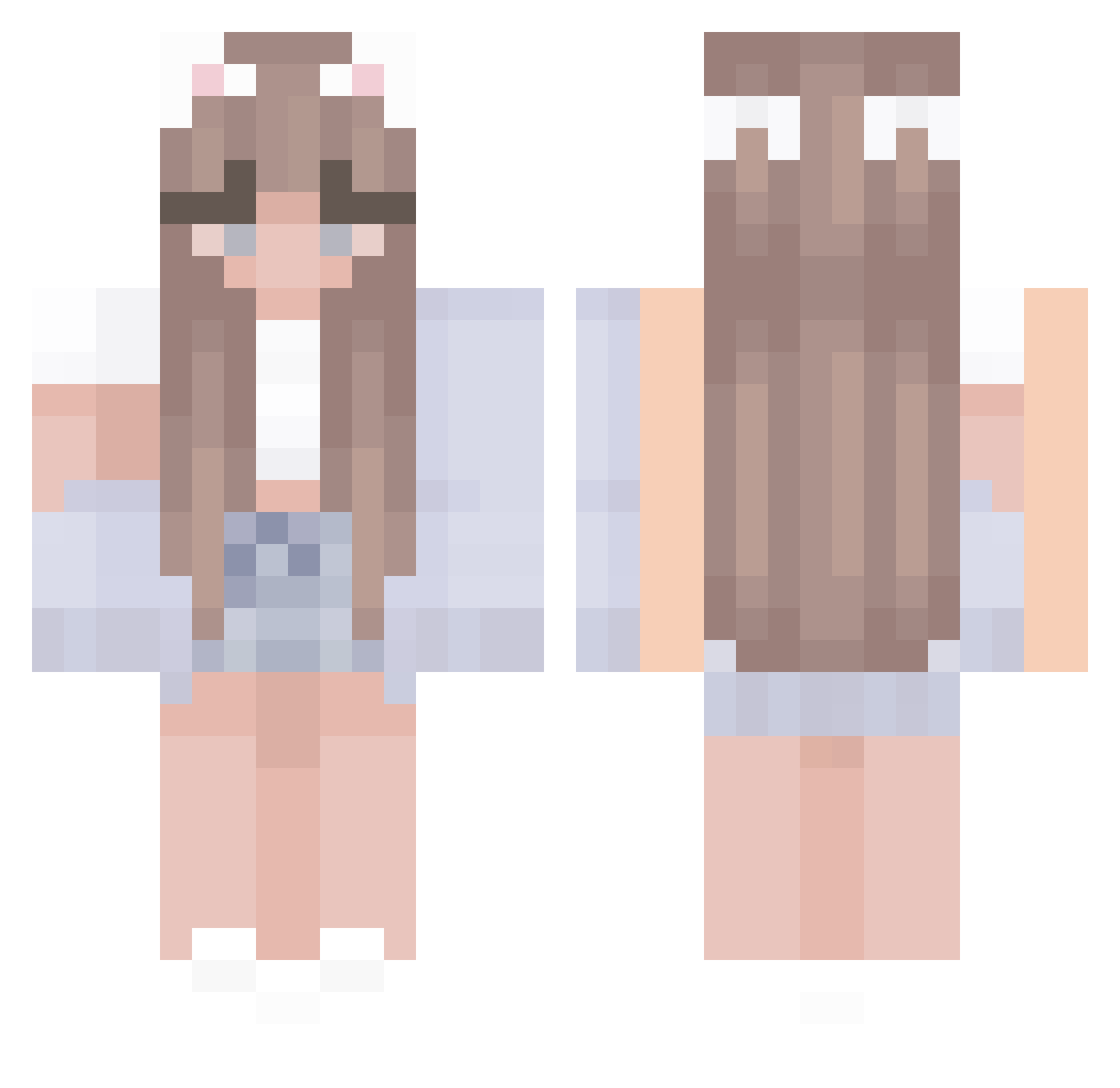 xkenzzi Minecraft skin, front and back view