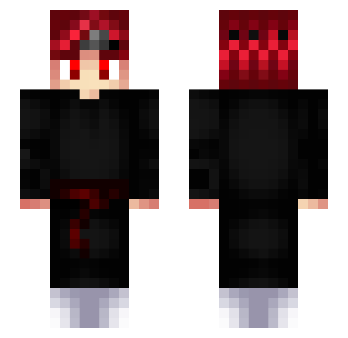 jackpotbells Minecraft skin, front and back view