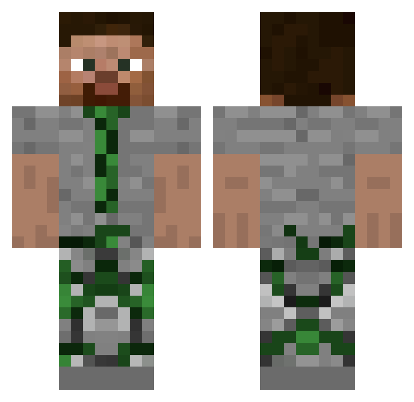 _Cobble_ Minecraft skin, front and back view