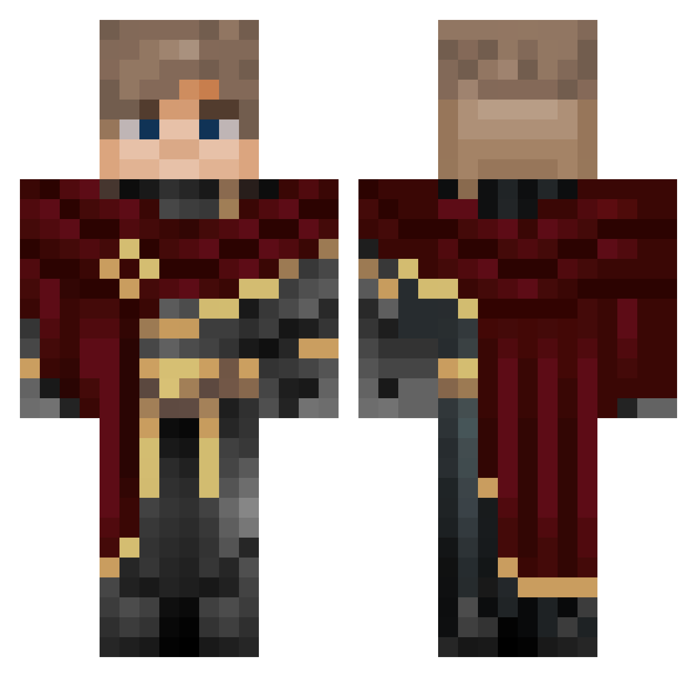 ZzBasado Minecraft skin, front and back view