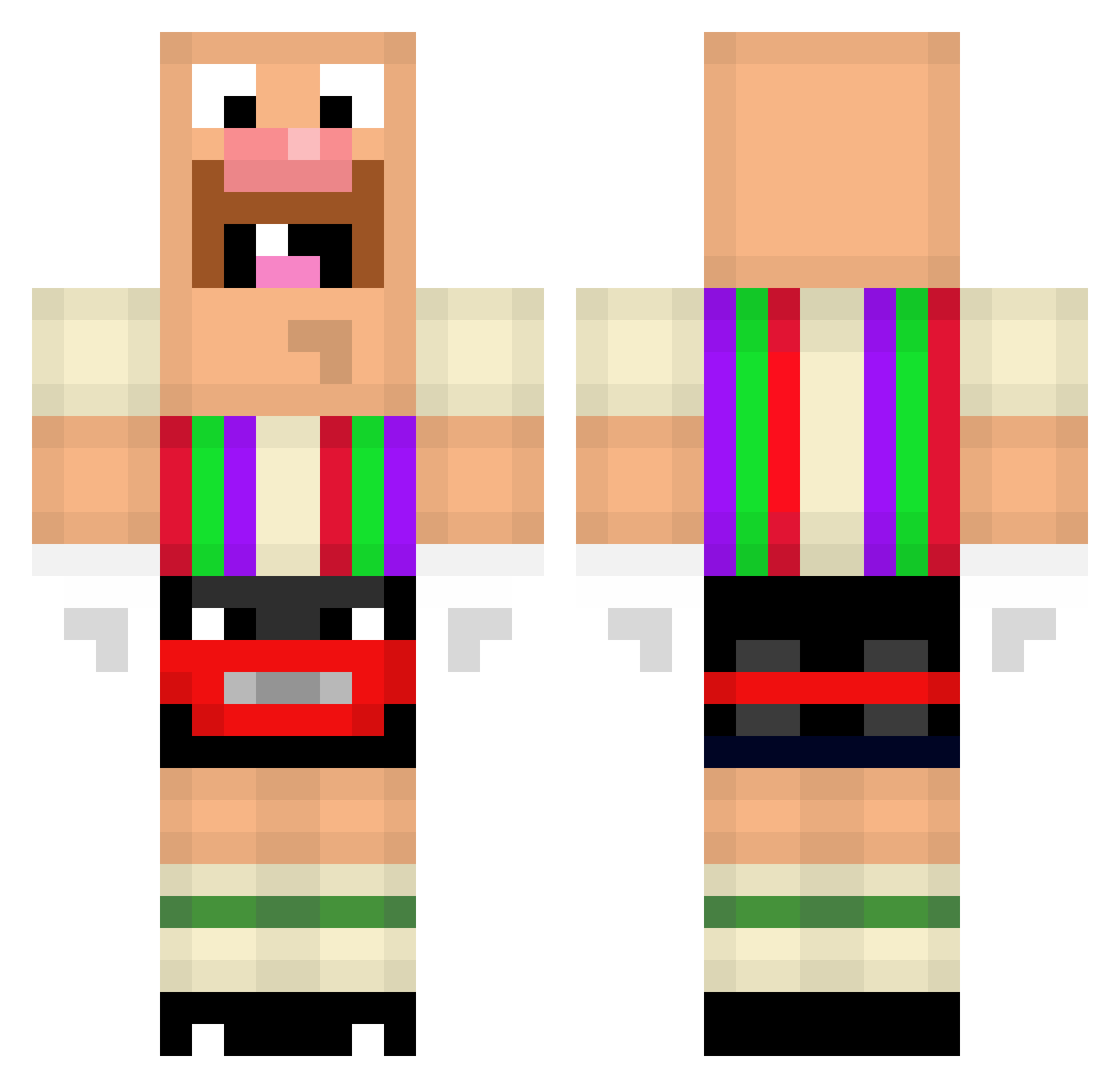 nukurman Minecraft skin, front and back view