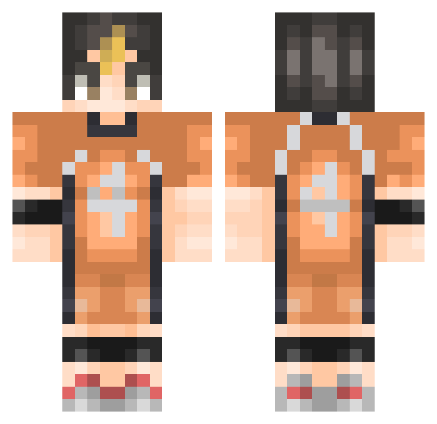 Kamehakai Minecraft skin, front and back view