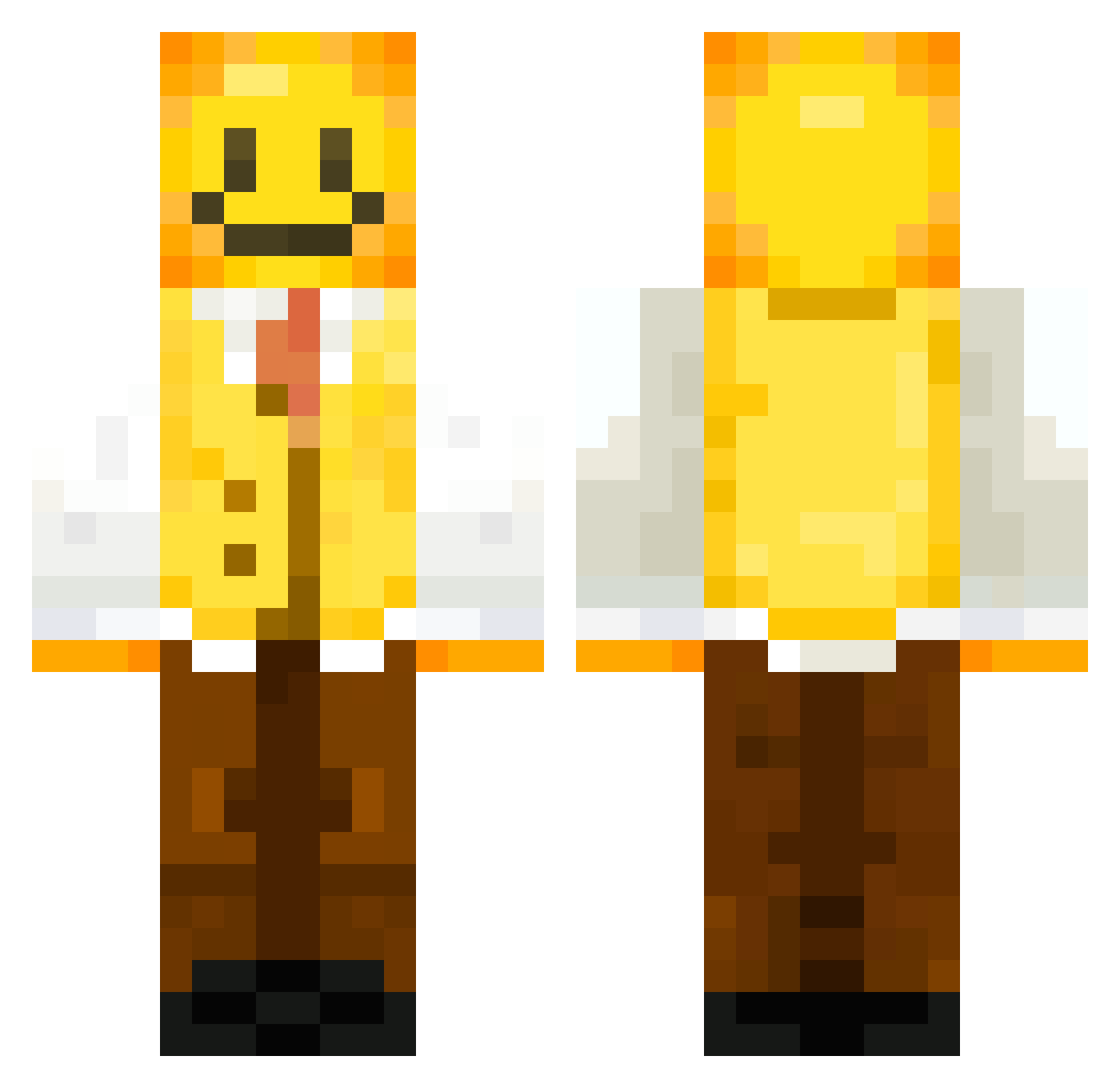 pancakesvswaffle Minecraft skin, front and back view