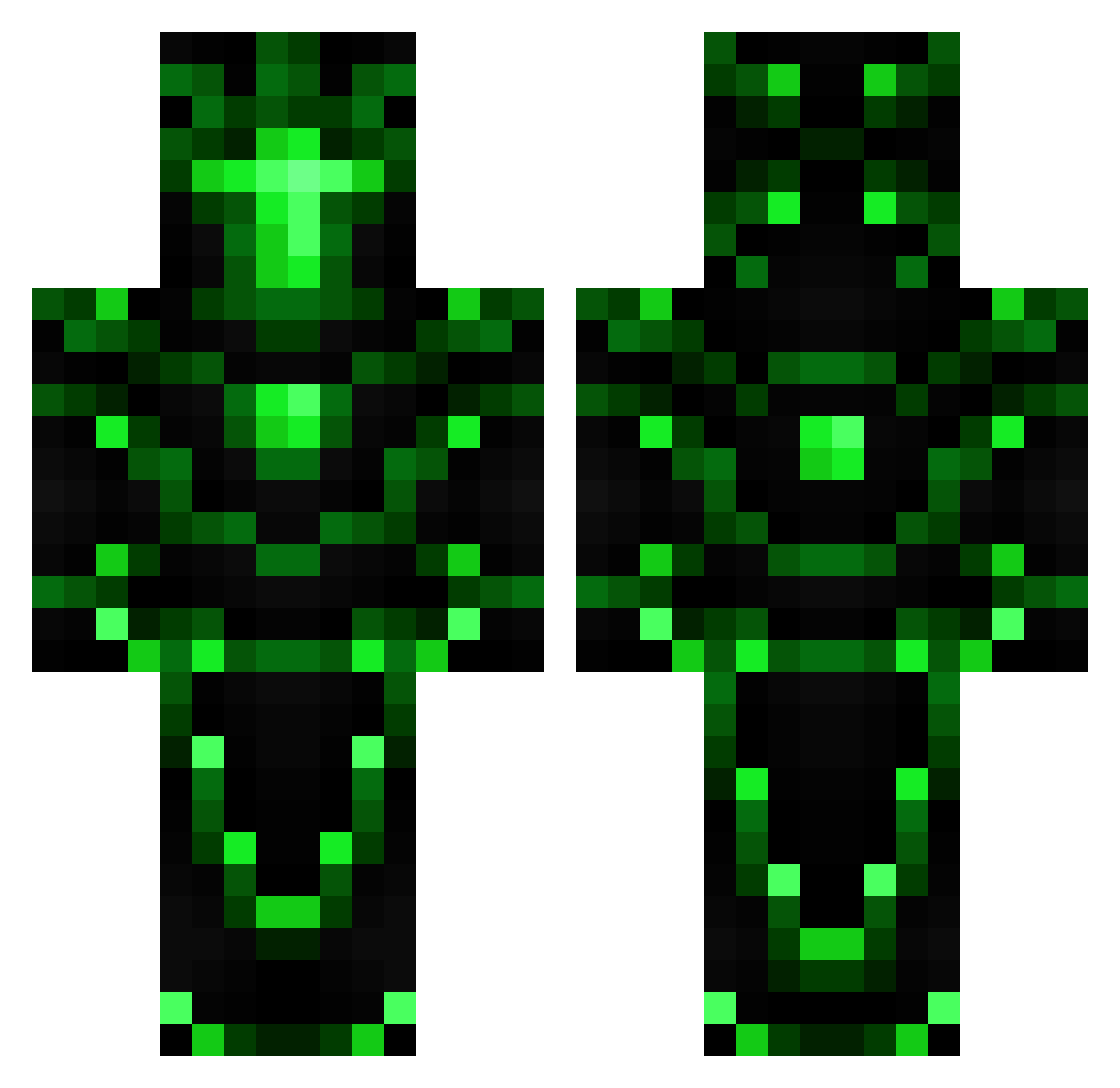 BlueShark1211 Minecraft skin, front and back view