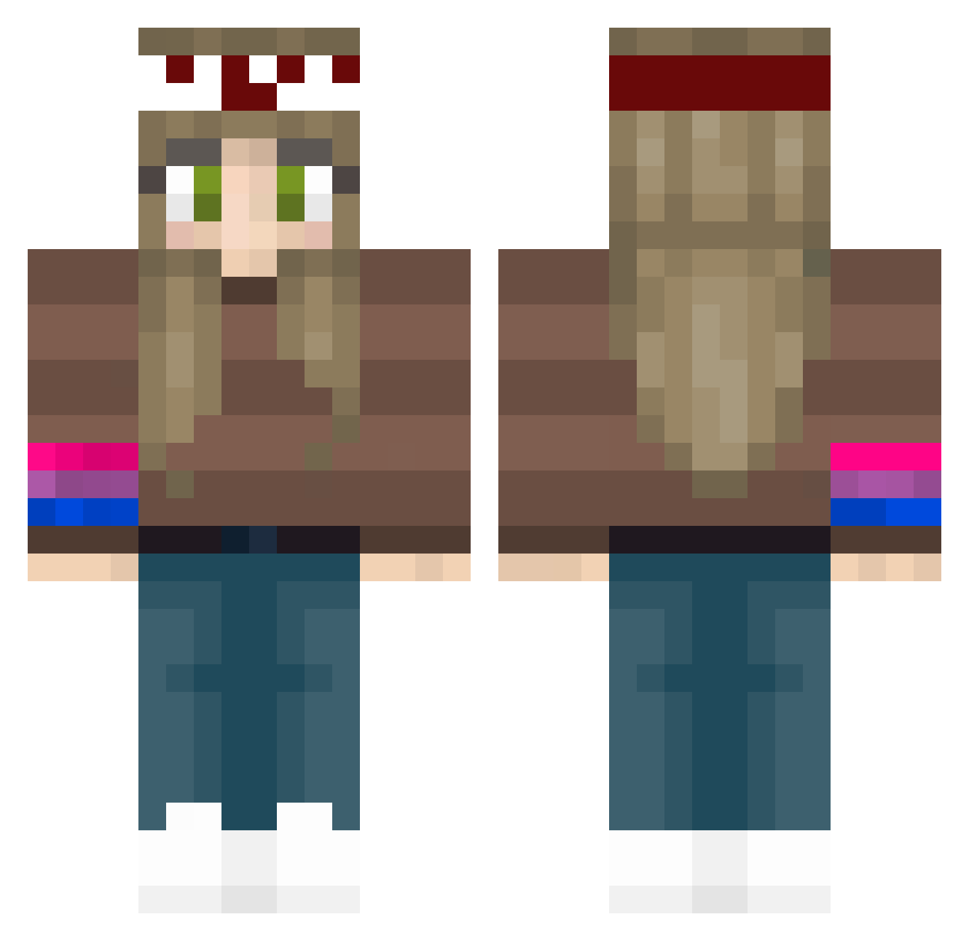 AnaMoushKafer Minecraft skin, front and back view