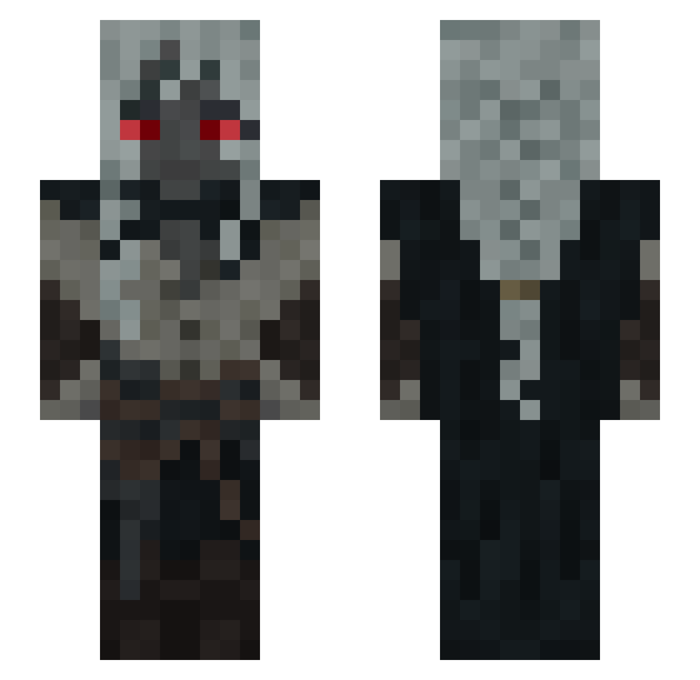 ErmineSoup Minecraft skin, front and back view