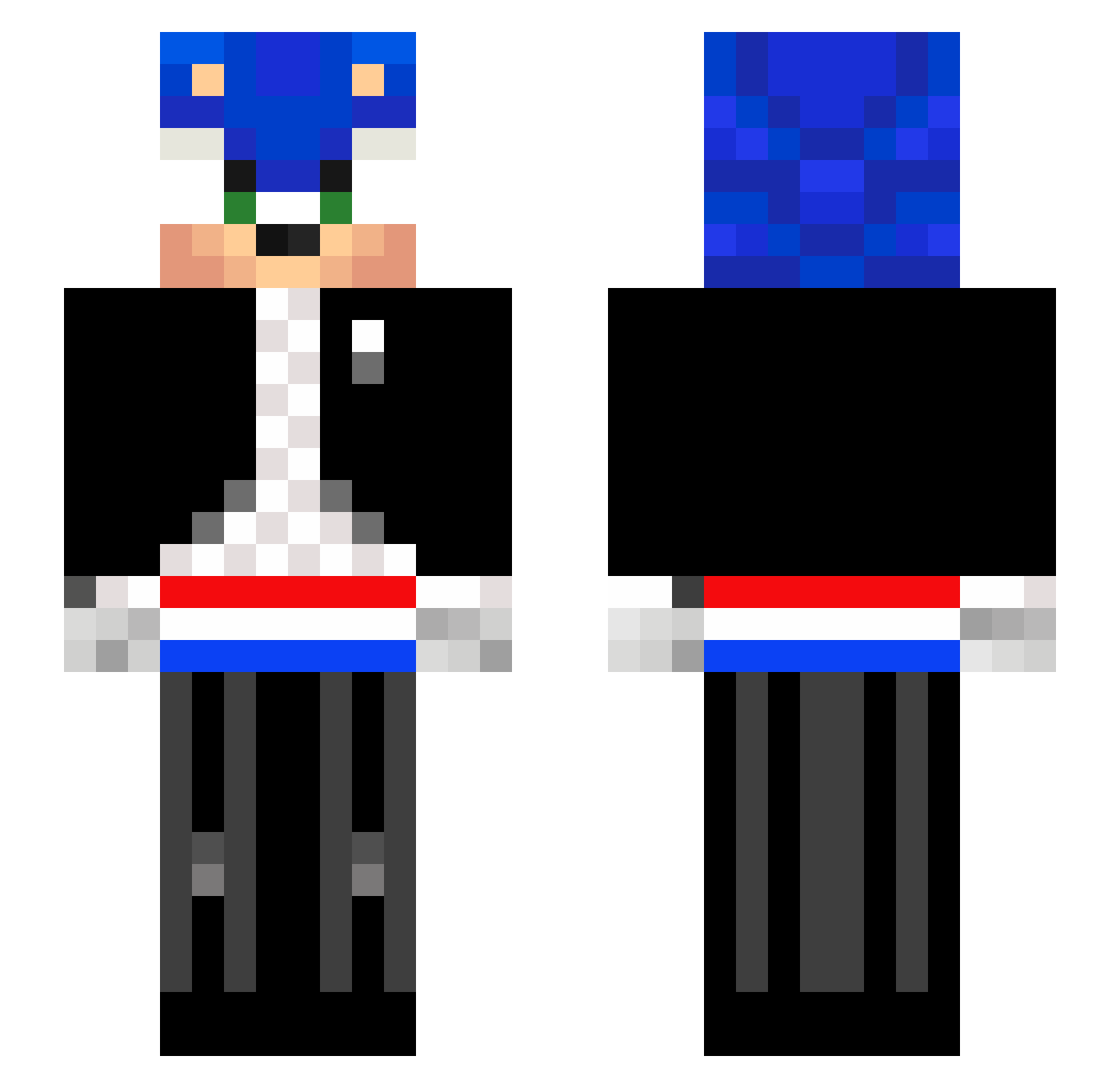 Angeluzu123 Minecraft skin, front and back view