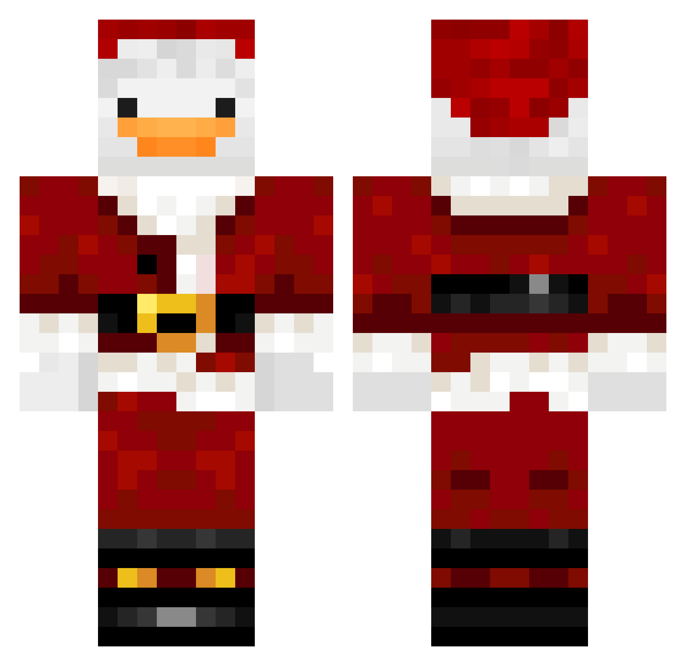 DuckTheQuacker Minecraft skin, front and back view