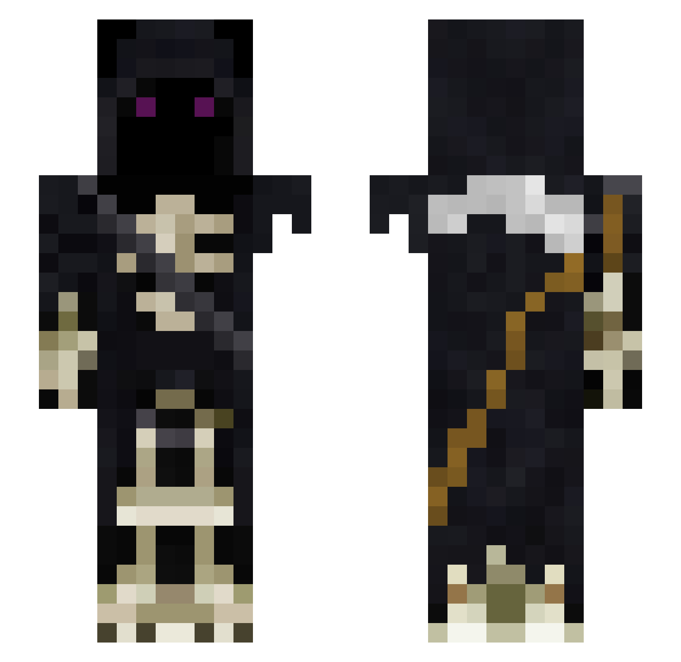 XanMollyPerc Minecraft skin, front and back view