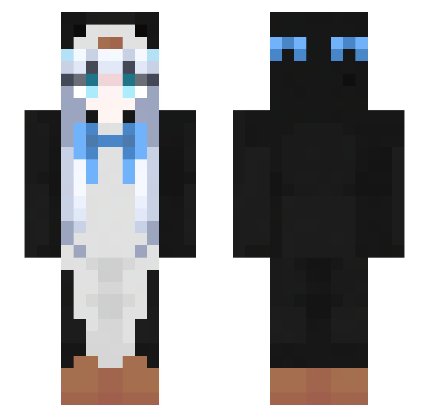 AnnoyingSushiCat Minecraft skin, front and back view