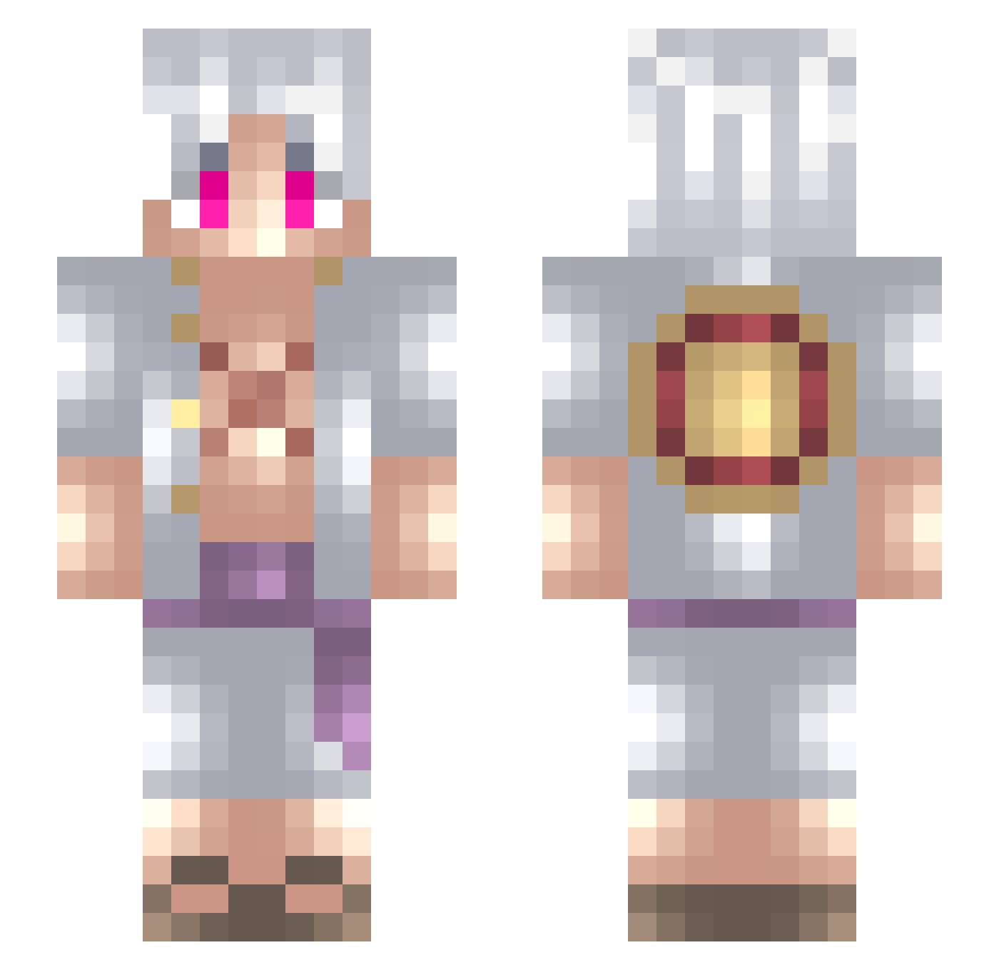 HarshyGames Minecraft skin, front and back view