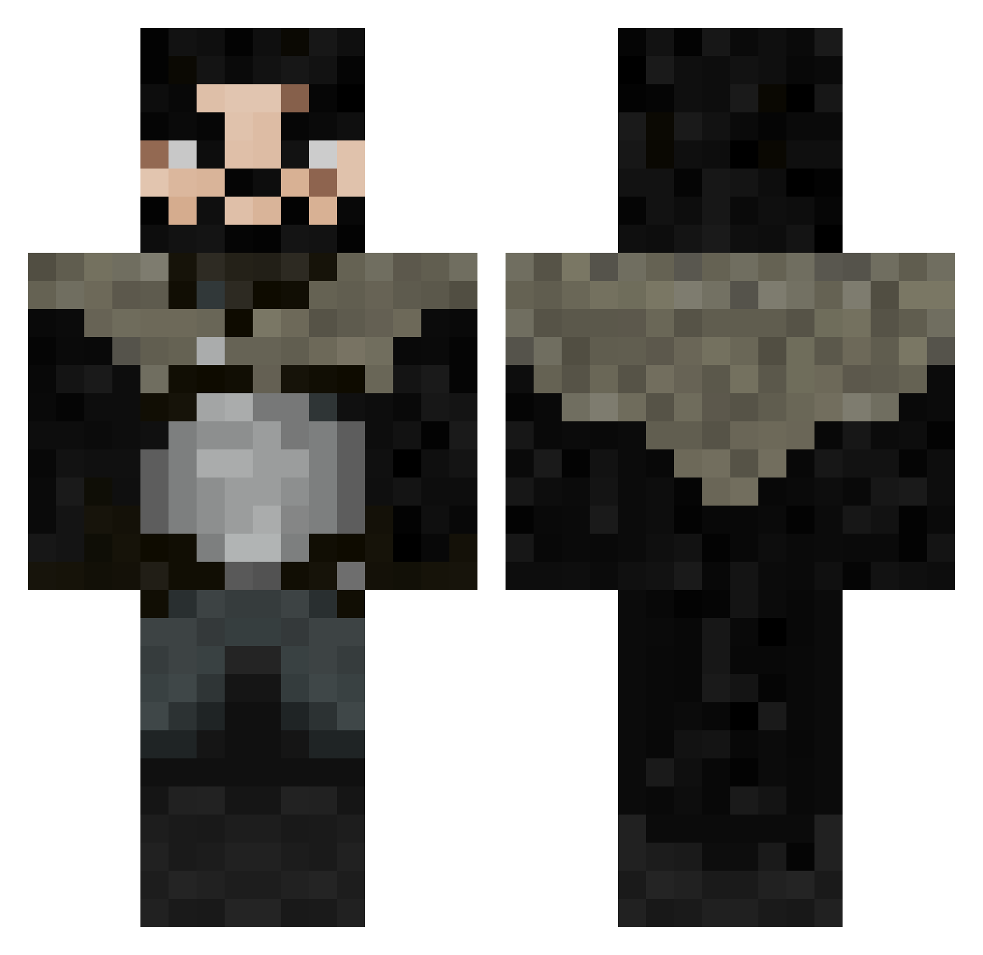 BiHCaptain Minecraft skin, front and back view