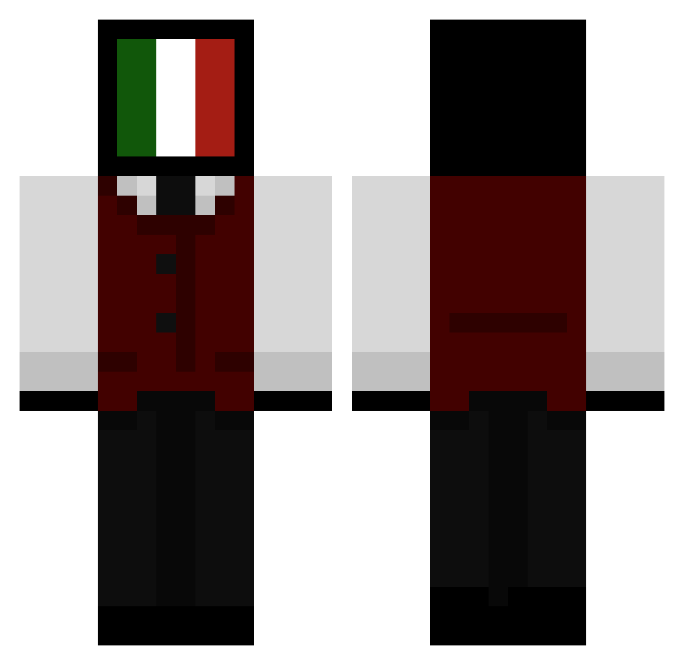 JesiahAG Minecraft skin, front and back view